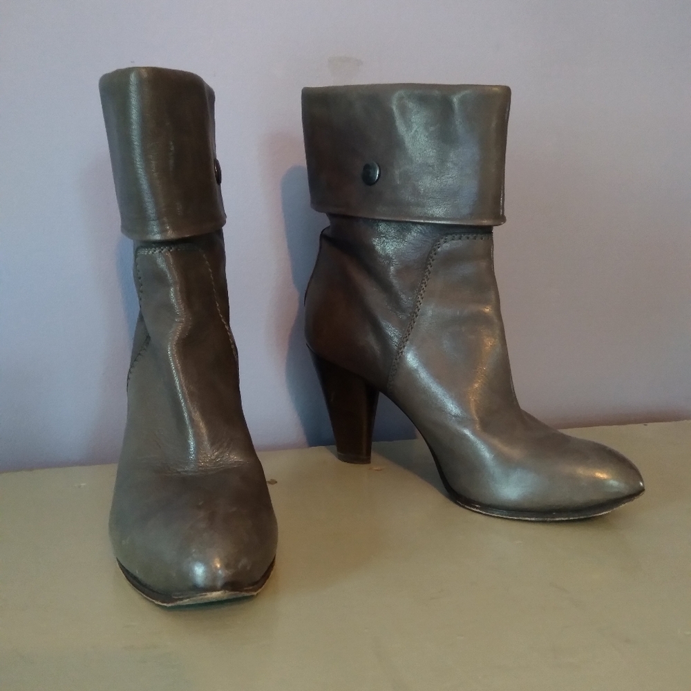 Costume National leather high heel ankle boots
